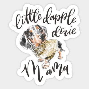 Dapple Doxie Mama, Black in Mustard Sticker